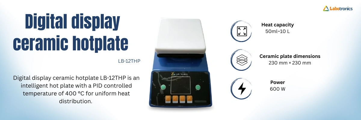 Digital display ceramic hotplate LB-12THP Banner